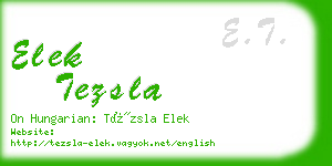 elek tezsla business card